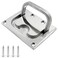 suiwotin 1pc Flush Ring Pull Handle Stainless Steel Boat Hatch Handle Flush Mount with Lifting Ring Square Recessed Pull Handle for Furniture Cabinets Dresser Drawer 3 L x 22 W