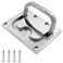 suiwotin 1pc Flush Ring Pull Handle Stainless Steel Boat Hatch Handle Flush Mount with Lifting Ring Square Recessed Pull Handle for Furniture Cabinets Dresser Drawer 3 L x 22 W