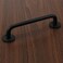 Tighall 2PCS Aluminum Alloy Matte Black Pipe Pull Handle Round Base Cabinet Handles with Screws for Bathroom Kitchen Office Drawer 5inch Hole Center