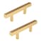 Tighall 2PCS Gold Square Drawer Handle Modern Cabinet Pulls Bar Ladder Pull Shower Glass Sliding Barn Door Handle Furniture Hardware 47 Length 25 Hole Center
