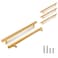 TooCust 5 Pack Brushed Brass Kitchen Cabinet Handles Cabinet Pulls with 845 Inch 224mm Hole Centers Gold Dresser Handle with Brushed Brass Finish Modern Furniture Drawer Knobs