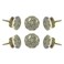 TRINCA-FERRO TRINCAFERRO Set of 6 Grey Ceramic Floral Cabinet Knobs Decorative Drawer Pull Handles for Kitchen Bedroom Bathroom Furniture Dresser Wardrobe Easy Installation