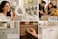 TRINCA-FERRO TRINCAFERRO Set of 6 Grey Ceramic Floral Cabinet Knobs Decorative Drawer Pull Handles for Kitchen Bedroom Bathroom Furniture Dresser Wardrobe Easy Installation