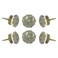 TRINCA-FERRO TRINCAFERRO Set of 6 Grey Ceramic Floral Cabinet Knobs Decorative Drawer Pull Handles for Kitchen Bedroom Bathroom Furniture Dresser Wardrobe Easy Installation