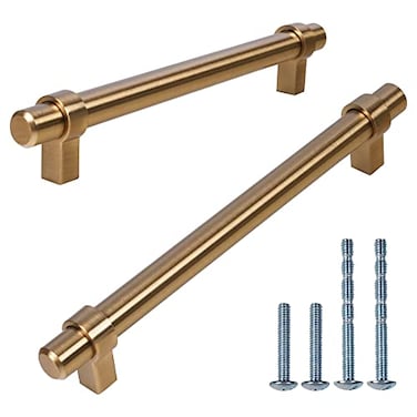 Triumph Hardware Gold Brushed Cabinet Handles10 PackBrass Cabinet PullDrawer Handles Furniture Dresser Golden PullsChampagne Bronze Cabinet Pulls 712 Inch 192mm