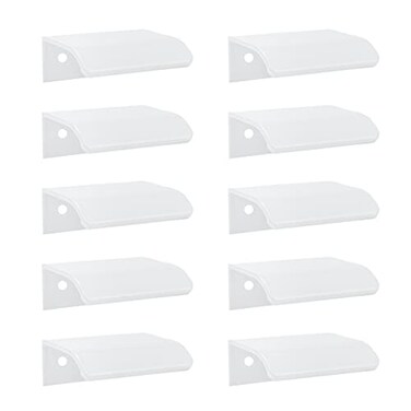 Tsnamay 10Pcs 197 White Arc Surface PullWhite Edge Pulls Furniture Drawer Handles Hidden Cabinet HandleHole Dia12632mm
