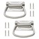 TTZEZE 2 Pack Heavy Duty Silver Metal Industrial Equipment Box Pull Handle Ring Handle Hardware Surface Mount Case Handle for Wood Metal Case Chest Cabinet Toolbox with Mounting Screws