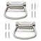 TTZEZE 2 Pack Heavy Duty Silver Metal Industrial Equipment Box Pull Handle Ring Handle Hardware Surface Mount Case Handle for Wood Metal Case Chest Cabinet Toolbox with Mounting Screws