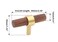 Uenhoy 2 Pack Wood T Knobs Wood Cabinet Pulls Handles 23660mm Walnut Cabinet Pulls Gold Brass Base Single Hole Drawer Pulls