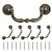 Uenhoy 4 Pack Bronze Bail Handle Drop Pulls 94mm37 Hole Center Vintage Drop Bail Pulls Antique Cabinet Drawer Pull Handles 476 Total Length