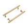 Urnew Brushed Gold Kitchen Cabinet Pulls 2 Pack 5 Inch Solid Brass Handles for Dresser and Drawers Knurled Furniture Door Hardware Bathroom Cabinet Pulls