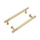 Urnew Brushed Gold Kitchen Cabinet Pulls 2 Pack 5 Inch Solid Brass Handles for Dresser and Drawers Knurled Furniture Door Hardware Bathroom Cabinet Pulls