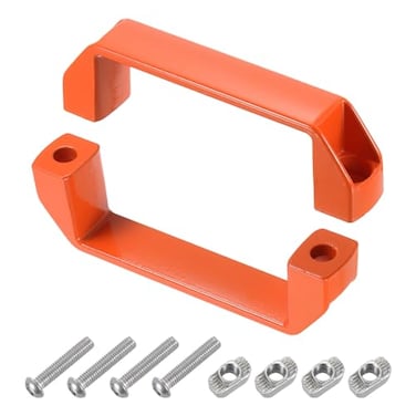 uxcell 2 Pack Rectangular Pull Handle 120mm47 Hole Center Aluminium Alloy Door Handle Modern Drawer Pull for Drawer Cabinets Gate Garages Orange