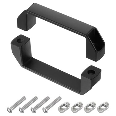 uxcell 4 Pack Rectangular Pull Handle 120mm47 Hole Center Aluminium Alloy Door Handle Modern Drawer Pull for Drawer Cabinets Gate Garages Black