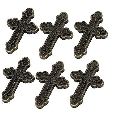uxcell Dresser Cabinet 60mmx39mmx13mm Retro Style Cross Shaped Pull Handles Knob 6pcs