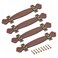 uxcell Leather Handle 76 4Pcs Surface Leather Furniture Handles Door Handle Strap Suitcase Dresser Drawer Knobs Pulls Replacement Brown