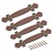 uxcell Leather Handle 76 4Pcs Surface Leather Furniture Handles Door Handle Strap Suitcase Dresser Drawer Knobs Pulls Replacement Brown