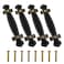 VAKTOK Leather Handle Leather Trunk Handles Black Leather Handle for Handheld Replacement of Luggage Closets Cabinet doorknobs suitcases etc 4pcs