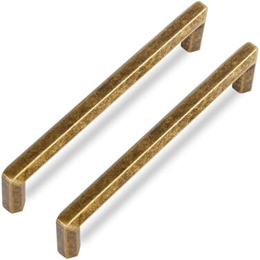 Vicycmc Antique Brass 5 Inch 128mm Hole Center Cabinet HandlesVintage Brass Brone zinc Alloy Solid Drawer pulls for DrawerCupboard WardrobeDresser 6 Pack 2401