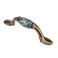 WDONAY 2 Pcs Cabinet Pulls Brushed Brass Ceramic Kitchen Drawer Pulls Vintage Waves Cabinet Handles 3 Hole Center Distancefor Kitchen Bathroom Bedroom
