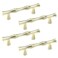 Wealrit 4 pcs Bamboo Shape Cabinet PullsHole Center 25 Inch Decorative Drawer Pulls with ScrewsBrushed Gold Bamboo Drawer Pulls