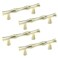 Wealrit 4 pcs Bamboo Shape Cabinet PullsHole Center 25 Inch Decorative Drawer Pulls with ScrewsBrushed Gold Bamboo Drawer Pulls