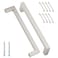 WellMade 10 Pack Satin Nickel Cabinet Pulls 5 Inch Hole Center 54 Overall Length Solid Brushed Nickel Kitchen Drawer Handles for Cabinets and Dresser Modern Cabinet Hardware