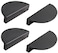 XMHF 4 Packs Matte Black Cabinet Pulls Semicircle Drawer Dresser Handles 212Inch Hole Center 3 Inch Overall Length Hardware