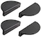 XMHF 4 Packs Matte Black Cabinet Pulls Semicircle Drawer Dresser Handles 212Inch Hole Center 3 Inch Overall Length Hardware
