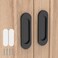YogePote 2 Pack Self Stick Sliding Door Handles Aluminum Alloy 4 Inch Self Adhesive Cabinet Knobs for PushPull Glass Barn Doors Closets Wardrobes Windows 2 Black