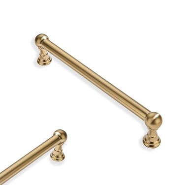 ZAUYX 10 Pack 5 Inch Hole Center Champagne Bronze Cabinet pulls 100 Solid Heavy Duty Warm Brass Dresser Pulls Cabinet Drawer Pulls for Kitchen Cupboard Hardware