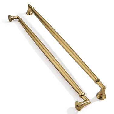 ZAUYX 2 Pack 12 Inch Hole Center Champagne Bronze Cabinet pulls Solid Heavy Duty Cabinet Pull Cabinet Handles Kitchen Cabinet Hardware Vanity Handles Bathroom Cabinet pulls
