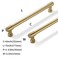 ZAUYX Solid Heavy Duty Jasper Pulls 2 Pack Brushed Gold Cabinet Pulls 6 Inch Hole Centers for Kitchen Cupboard Handles Modern Drawer Pulls Bathroom Brushed Brass Cabinet Pulls
