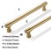 ZAUYX Solid Heavy Duty Jasper Pulls 2 Pack Brushed Gold Cabinet Pulls 6 Inch Hole Centers for Kitchen Cupboard Handles Modern Drawer Pulls Bathroom Brushed Brass Cabinet Pulls
