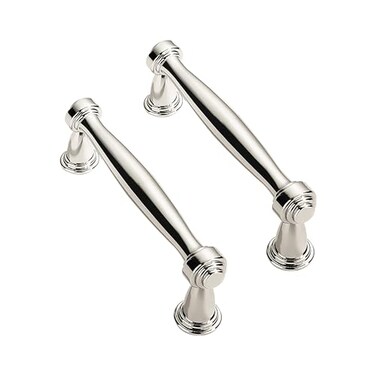 ZAUYX Solid HeavyDuty 10 Pack 3 Inch Hole Center Vibrant Polished Nickel Cabinet pulls is Suitable for Kitchens cabinets vanities Bathroom cabinets