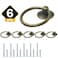 Zernmiarder 6pcs Antique Brass Drop Ring Drawer Pulls Vintage Cabinet Ring Handles Metal Drawer Knobs for Dresser Drawers Cupboards