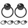 Zernmiarder 6pcs Black Drop Ring Drawer Pulls Vintage Cabinet Ring Handles Metal Drawer Knobs for Dresser Drawers Cupboards