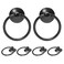 Zernmiarder 6pcs Black Drop Ring Drawer Pulls Vintage Cabinet Ring Handles Metal Drawer Knobs for Dresser Drawers Cupboards
