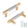 Zernmiarder Knurled Cabinet Pulls 12 Pack 35 Inch Long Cabinet Handles Metal Door Pulls Kitchen Drawer Pull Knurled Dresser Handles 2 12 Hole to Hole Grey Gold