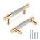 Zernmiarder Knurled Cabinet Pulls 12 Pack 35 Inch Long Cabinet Handles Metal Door Pulls Kitchen Drawer Pull Knurled Dresser Handles 2 12 Hole to Hole Grey Gold