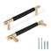 Zernmiarder Knurled Cabinet Pulls 2 Pack 6 Inch Long Cabinet Handles Metal Door Pulls Kitchen Drawer Pull Knurled Dresser Handles 5 Hole to Hole Black Gold