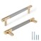 Zernmiarder Knurled Cabinet Pulls 6 Pack 6 Inch Long Cabinet Handles Metal Door Pulls Kitchen Drawer Pull Knurled Dresser Handles 5 Hole to Hole Grey Gold