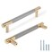 Zernmiarder Knurled Cabinet Pulls 6 Pack 6 Inch Long Cabinet Handles Metal Door Pulls Kitchen Drawer Pull Knurled Dresser Handles 5 Hole to Hole Grey Gold