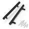 KNOBWELL 6 Pack 5 Modern Stainless Steel T Bar Cabinet Handles Square Black Drawer Pulls Kitchen Cupboard Handles Hole Center 5 Overall Length 712