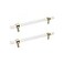 Savagrow 2pcs Brushed Brass Acrylic Cabinet Pulls 63 Hole Center Modern Clear Tbar Drawer Pulls Handles