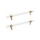 Savagrow 2pcs Brushed Brass Acrylic Cabinet Pulls 63 Hole Center Modern Clear Tbar Drawer Pulls Handles