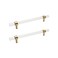 Savagrow 2pcs Brushed Brass Acrylic Cabinet Pulls 63 Hole Center Modern Clear Tbar Drawer Pulls Handles