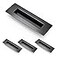 HOMOTEK 4 Pack 150mm Flush Sliding Closet Door Pulls Recessed Finger Pulls for Sliding Barn Bypass Door Handles Cabinet Drawer Rectangular Invisible Pull Small Size 6 in Black