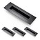 HOMOTEK 4 Pack 150mm Flush Sliding Closet Door Pulls Recessed Finger Pulls for Sliding Barn Bypass Door Handles Cabinet Drawer Rectangular Invisible Pull Small Size 6 in Black