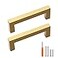 Redunest Cabinet Pulls Gold Cabinet Handles Square Drawer Pulls 10 Pack 334 Inch Stainless Steel Kitchen Door Cupboard Cabinet Handles Drawer Hardware Handles 96mm Hole Centers